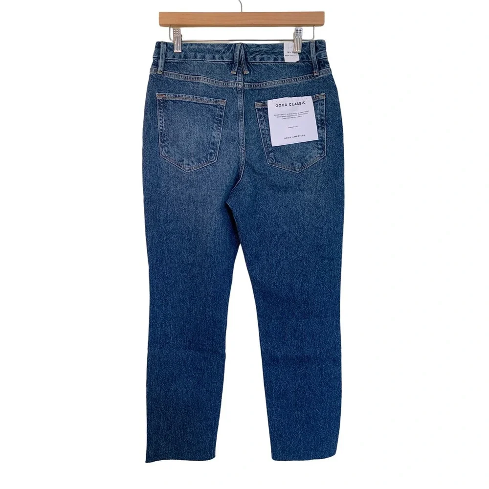 Good American - Good Classic Raw Hem Jeans - Size 12 *NEW* - Picture 6 of 10